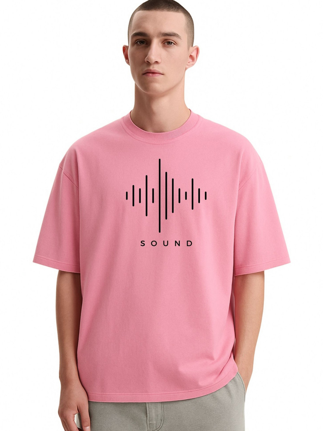 Fashnobic Men Dri-FIT Trendy Sound Printed Round Neck Cotton Oversized T-shirt
