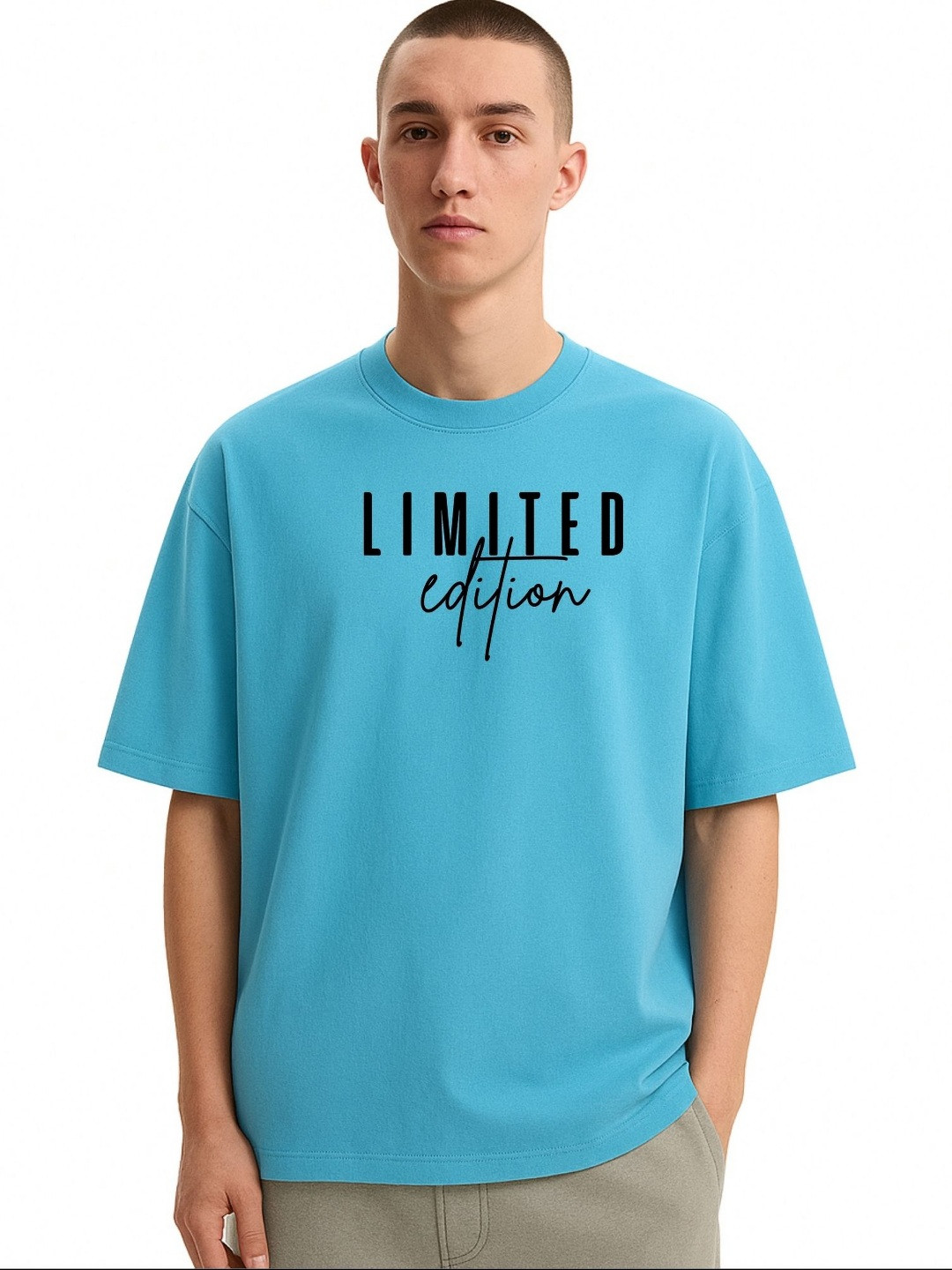 Fashnobic Men Typography Limited Edition Printed Dri-FIT Oversized Casual T-shirt