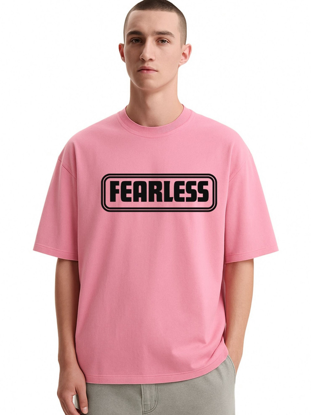 Fashnobic Men Fearless Typography Round Neck T-shirt
