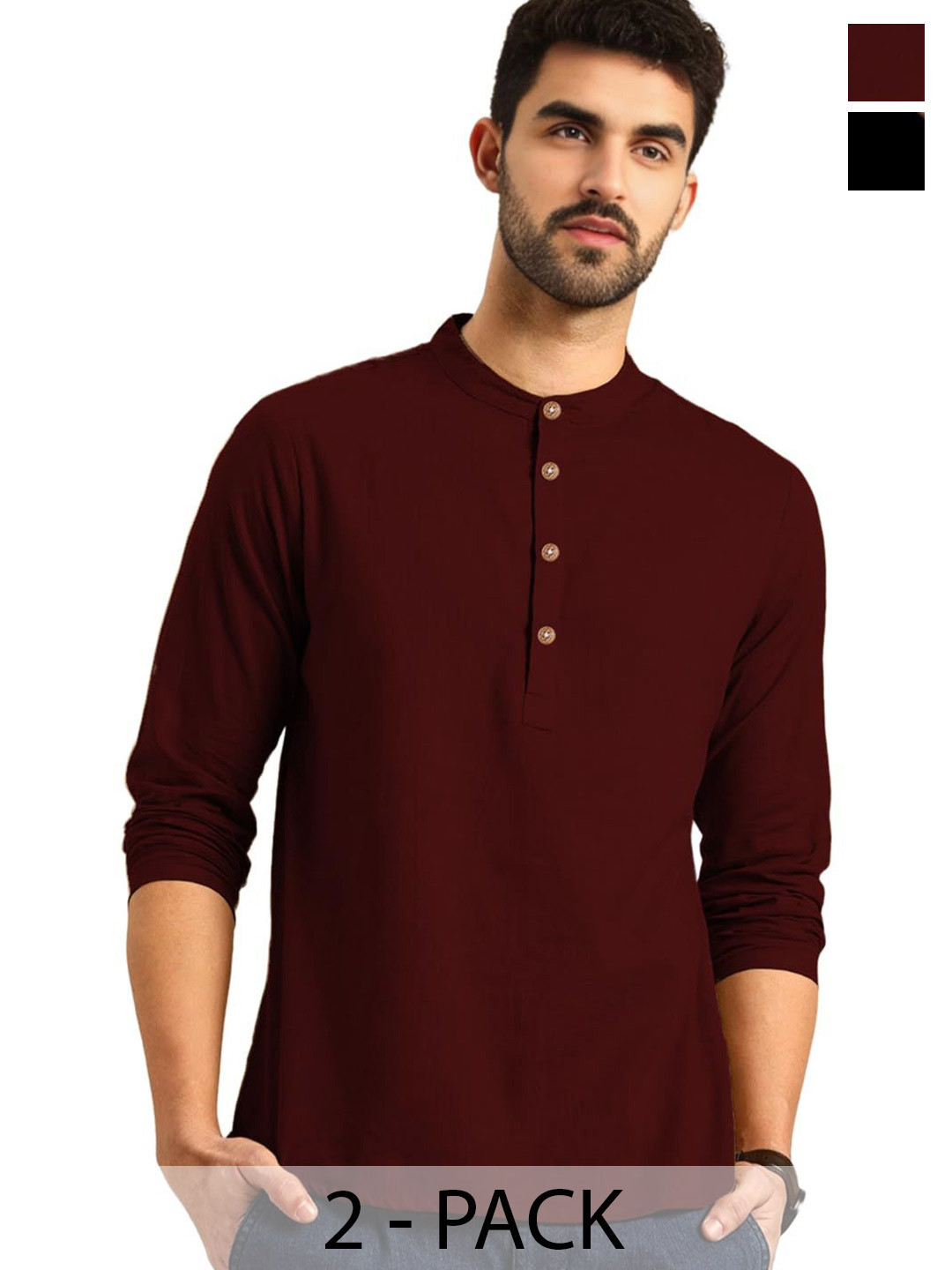 TrendiVastra Men Pack of 2 Pathani Kurta