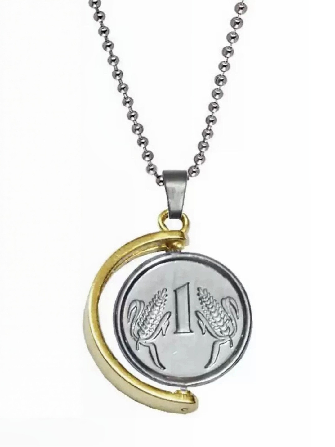 Basukiya Women Brass One Rupee Coin Locket