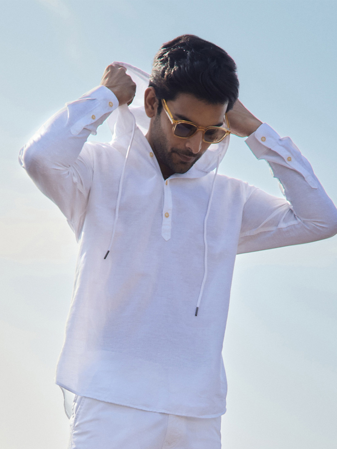 KINGDOM OF WHITE Cloudie Hooded Breezy Shirt