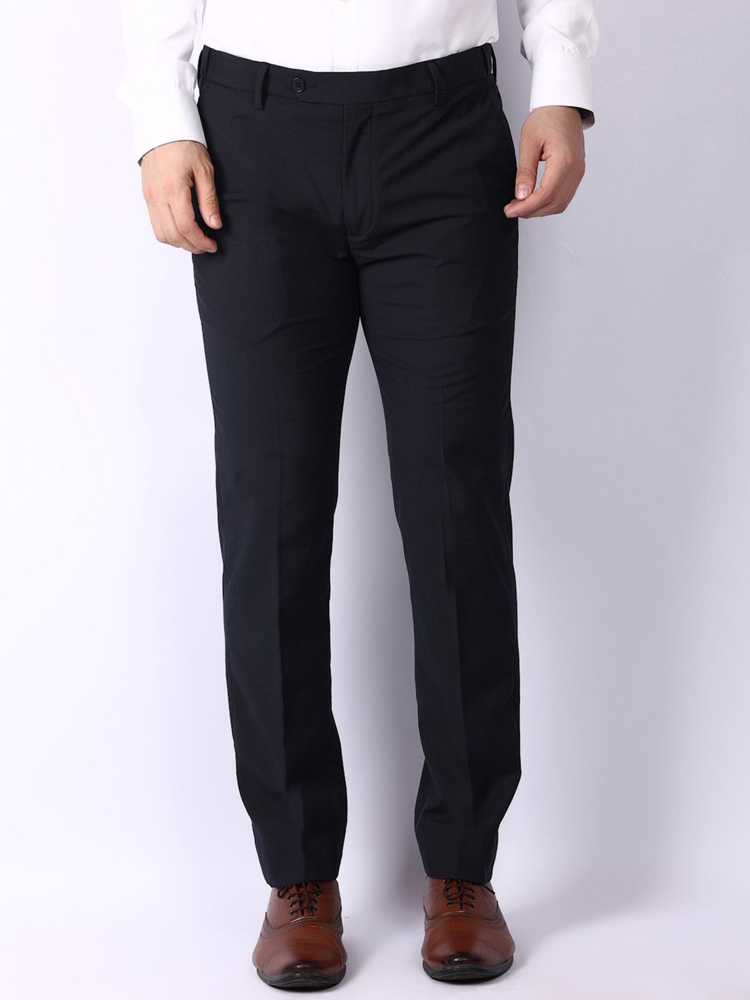 STYLES CULTURE Men Checked Relaxed Formal Trousers