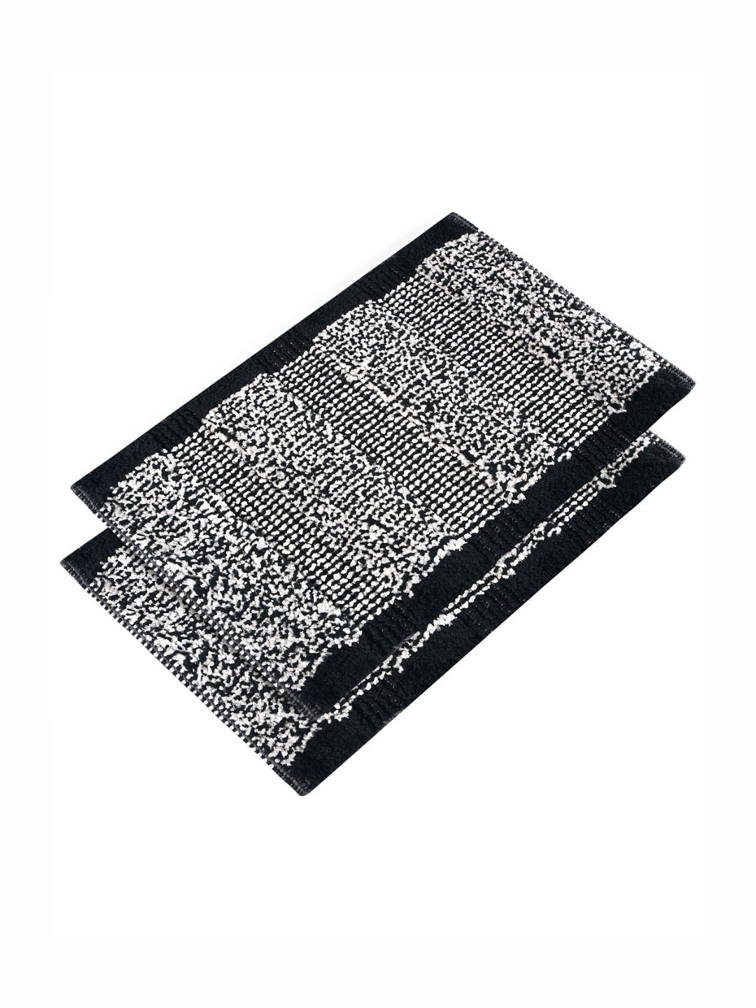 HOMESTIC 2 Pcs Grey & White Cut-Loop Ultra Absorbent Stain Resistant Quick Dry Doormats