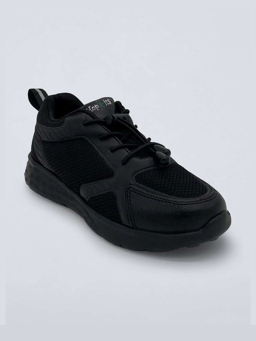 Hopscotch Unisex Kids Black Cricket Non-Marking Shoes