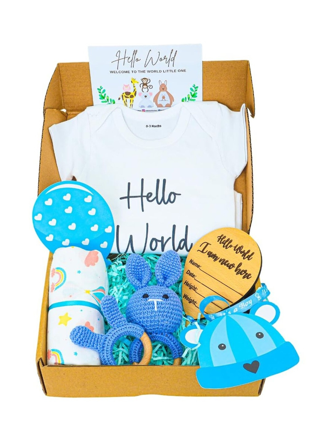 The Baby First Box Unisex Kids Baby Blue Apparel Gift Set