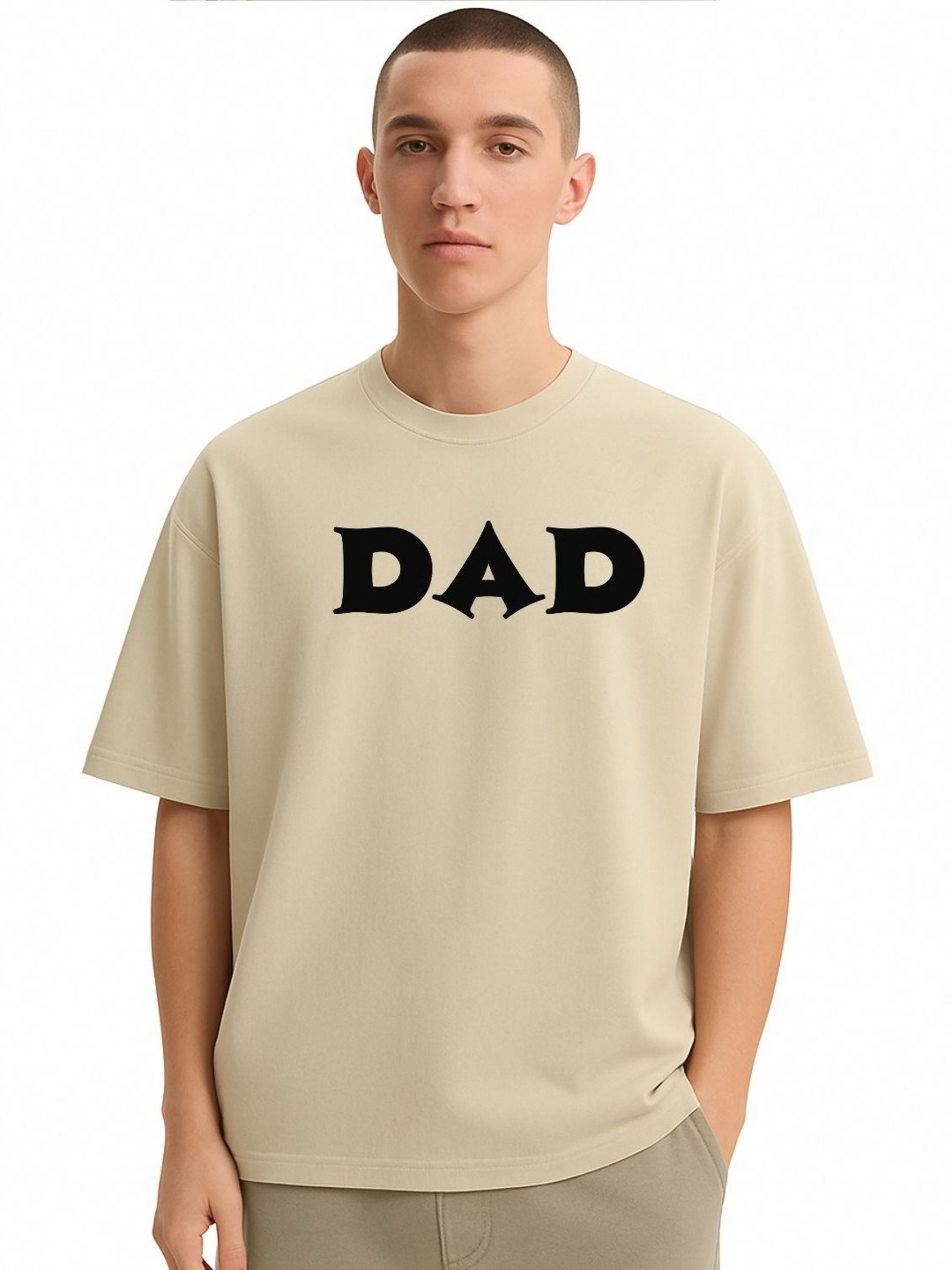 Fashnobic Men Dri-FIT Trendy Dad Printed Round Neck Cotton Oversized T-shirt