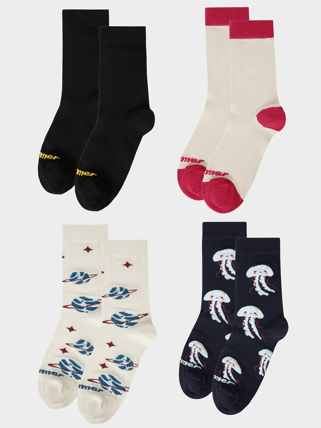 bummer Unisex Pack Of 4 Quarter Socks