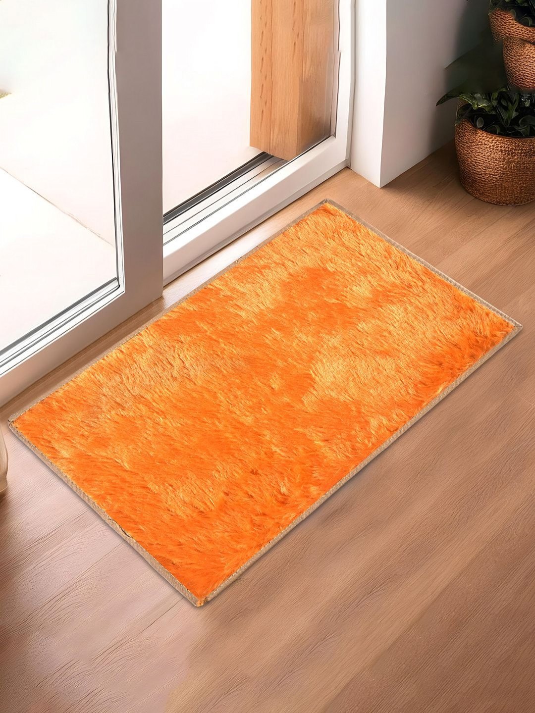 HOMESTIC Orange-Colored Velvet Ultra Absorbent Stain Resistant Quick Dry Doormat