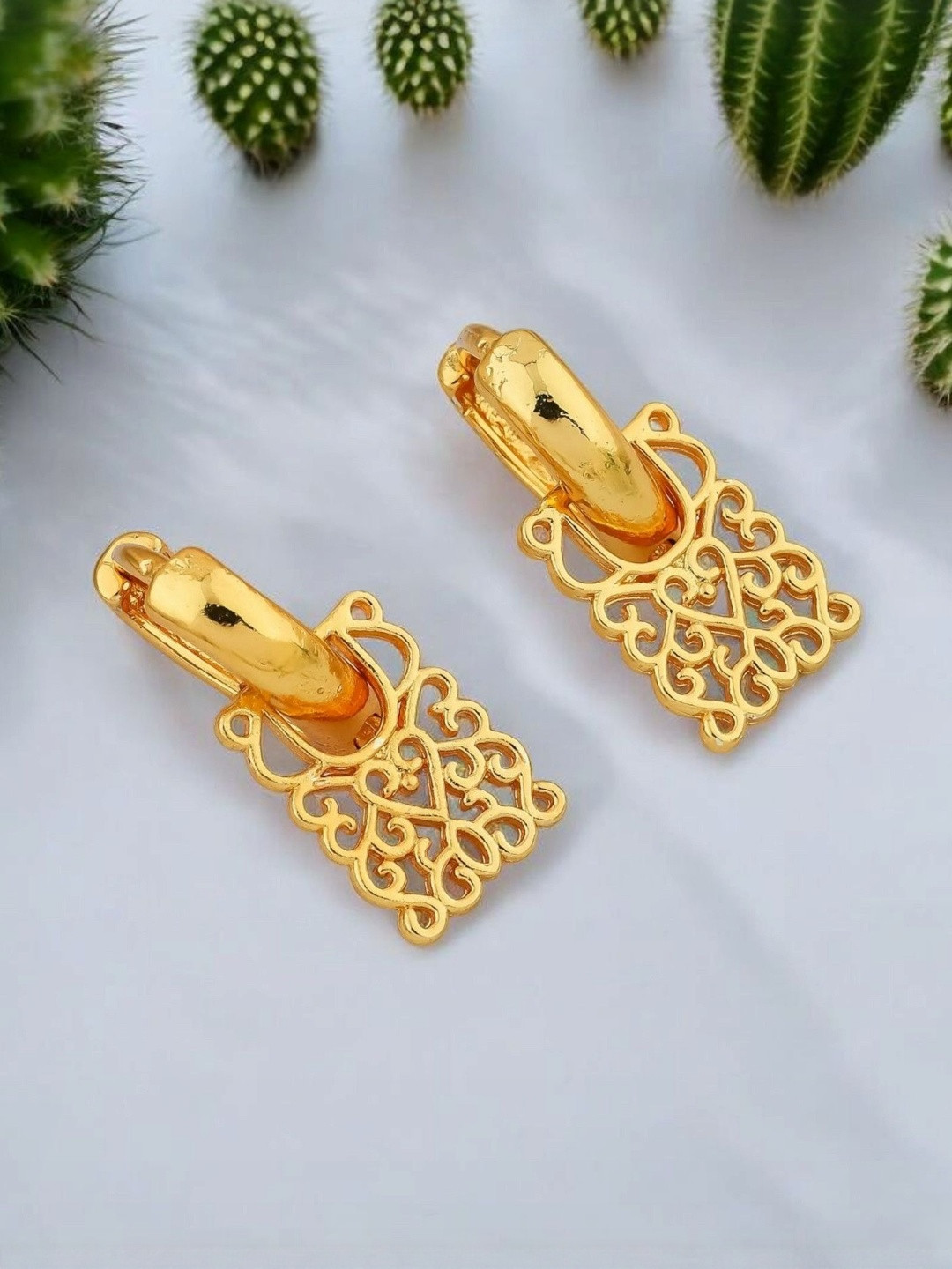 SHREE KRISHNA SHOPPING Women Brass Gold-Plated Studs Earrings