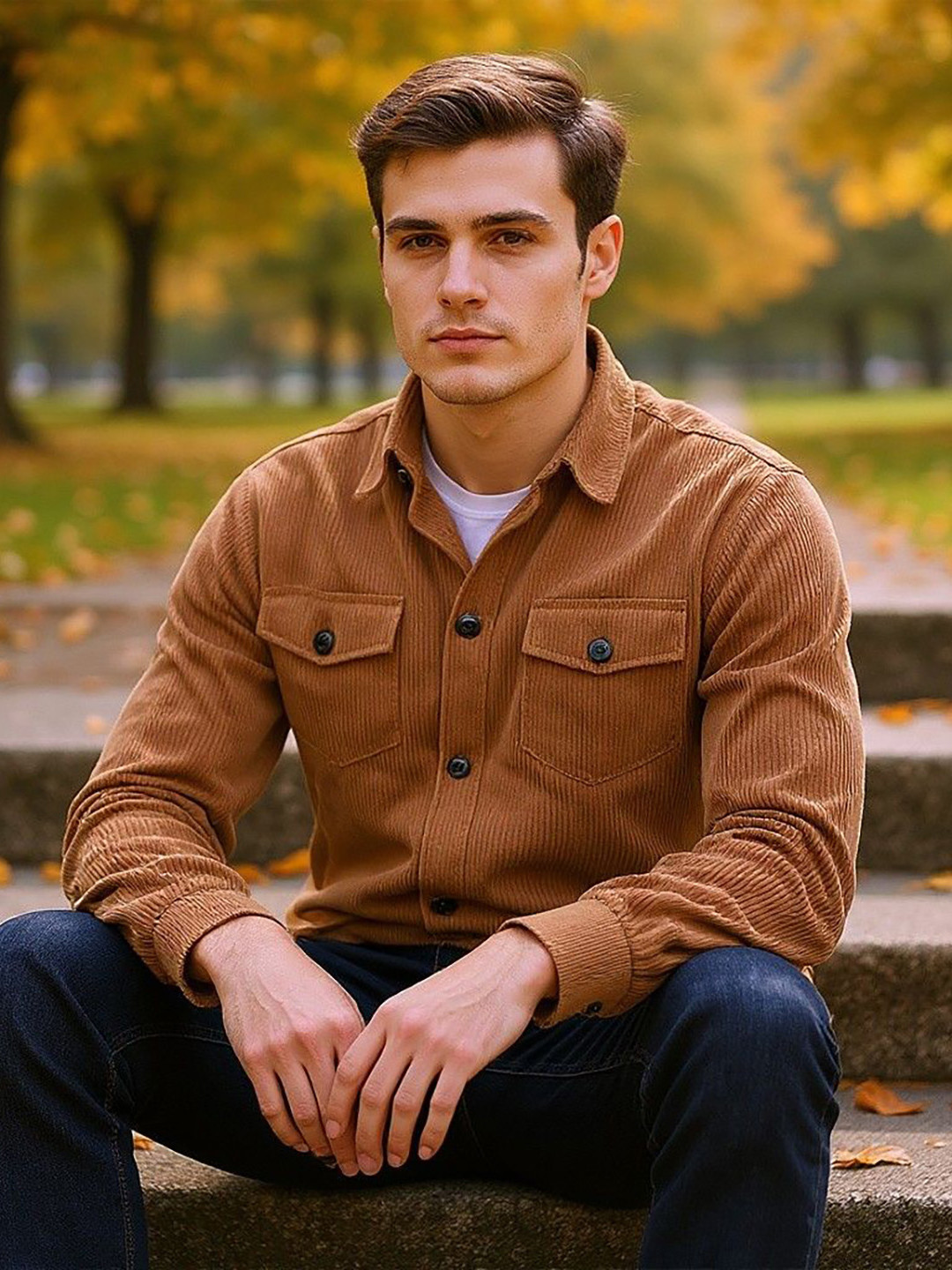 Mast & Harbour Men Solid Pocket Shacket