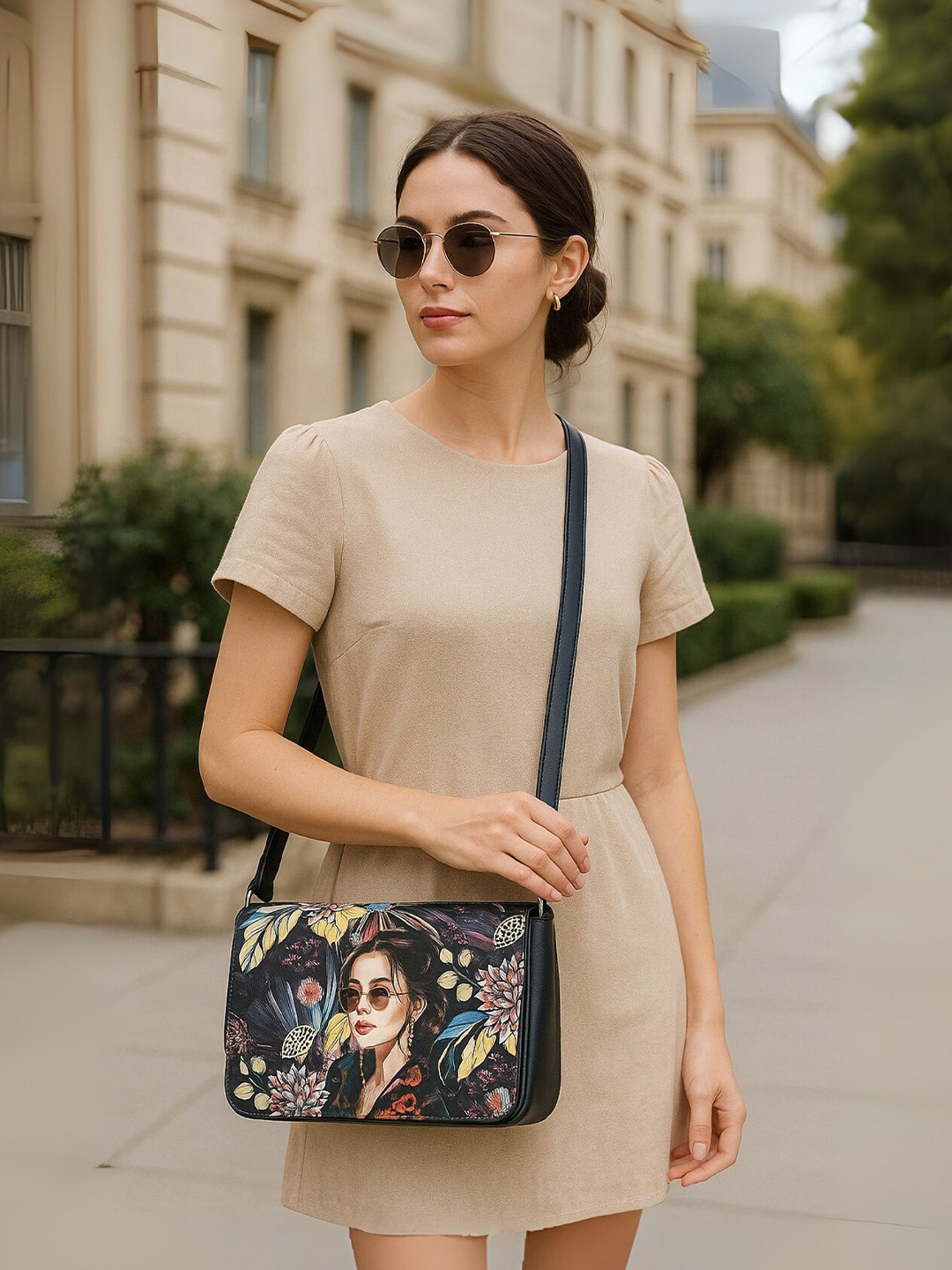 ITALISH Women Graphic Printed Crossbody Leather Sling Bag