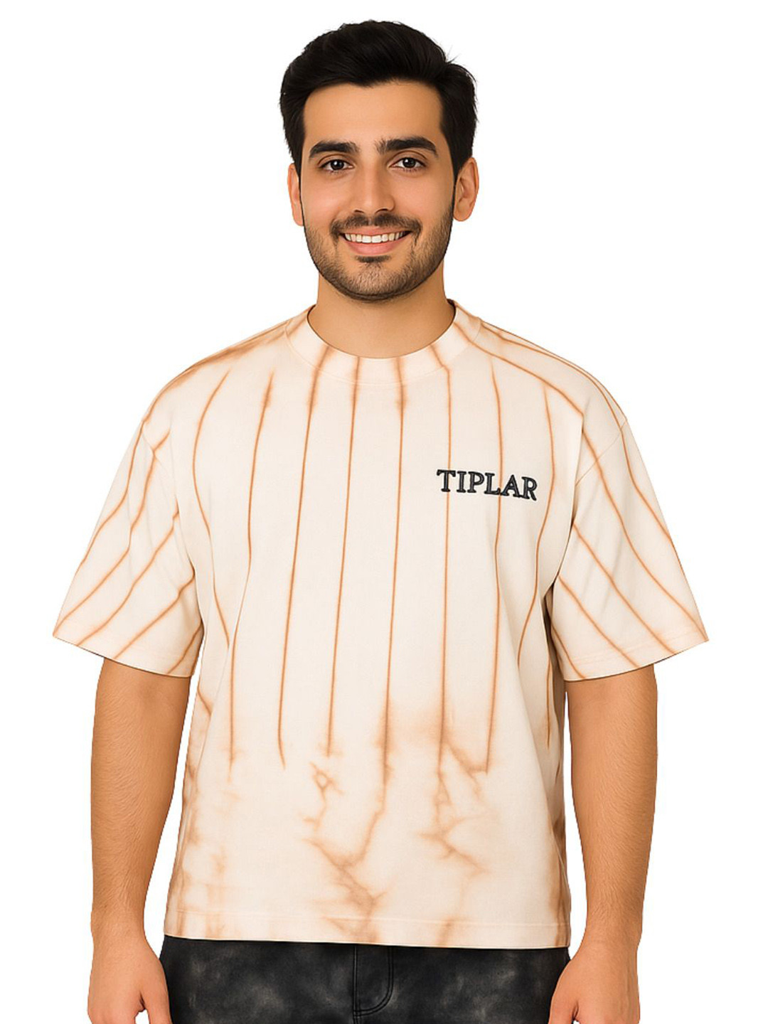 TIPLAR Men Dyed Round Neck Cotton Relaxed Fit T-shirt