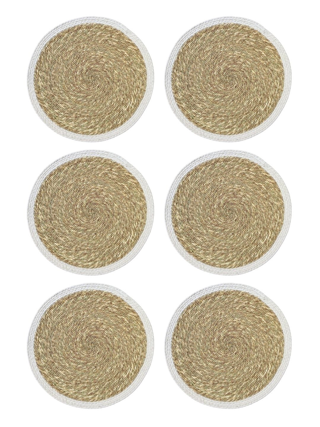ROUGH ROAD STORE Set of 6 Sea Grass & Jute Table Round Placemat