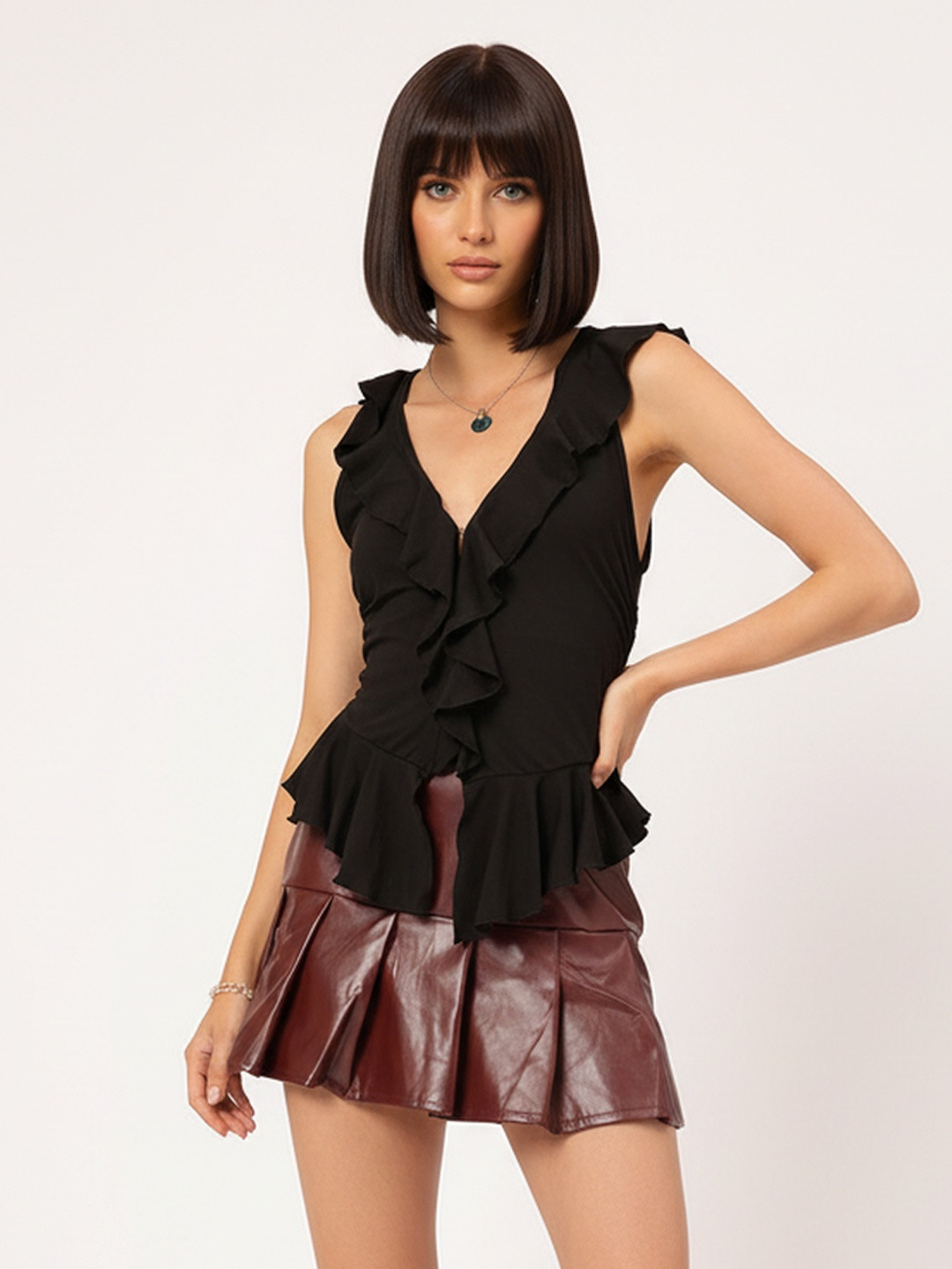 DressBerry Romantic Ruffles Sleeveless Top