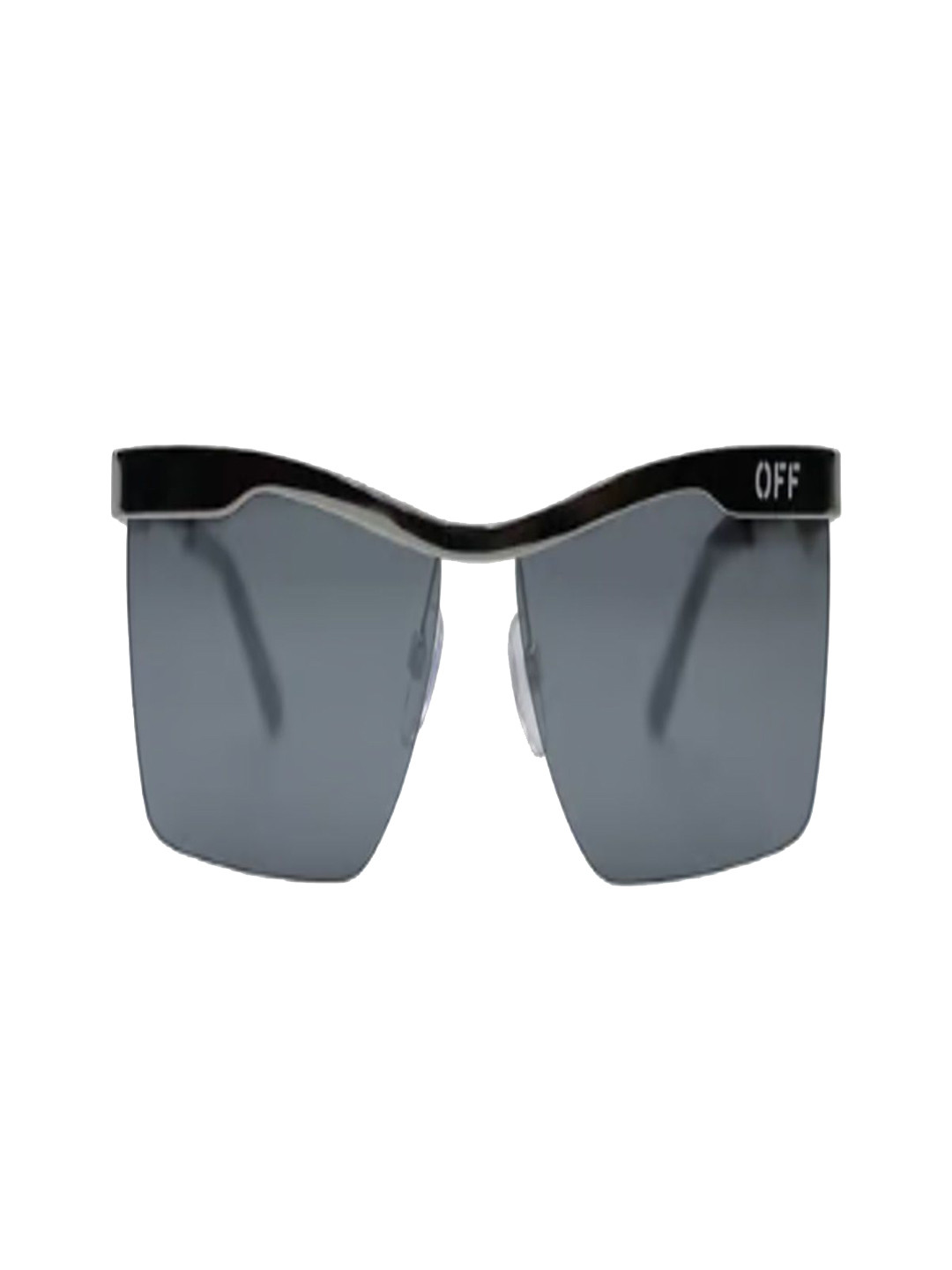 Off-White Grey Lens & Silver-Toned Half Rim Rectangle Sunglasses