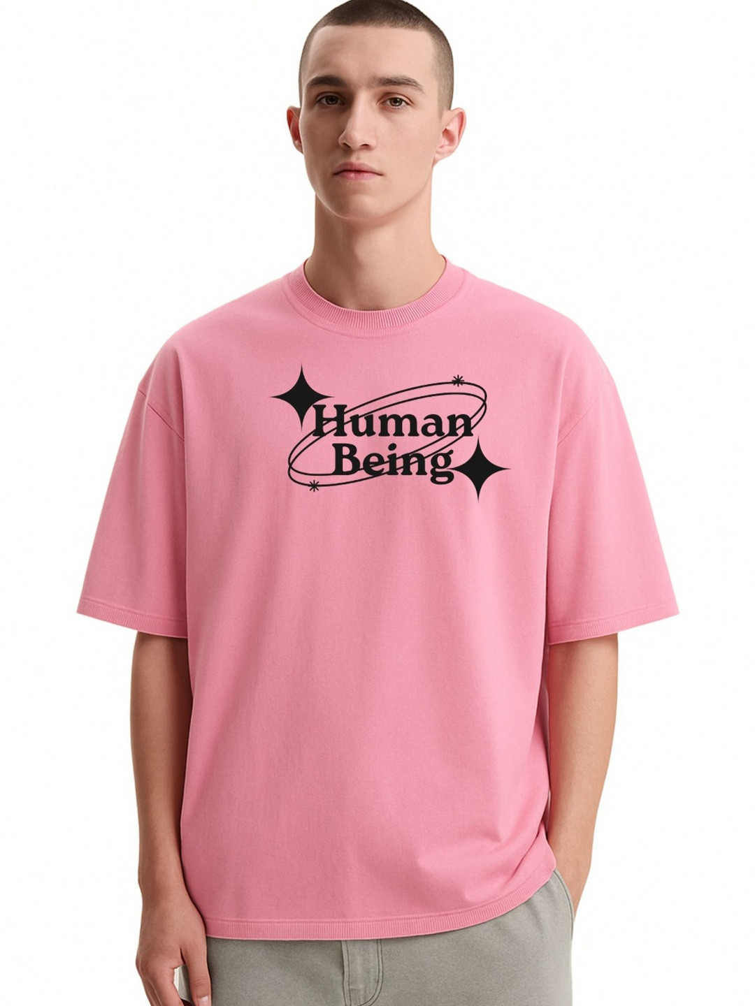 Fashnobic Men Dri-FIT Trendy I Love Myself Printed Round Neck Cotton Oversized T-shirt