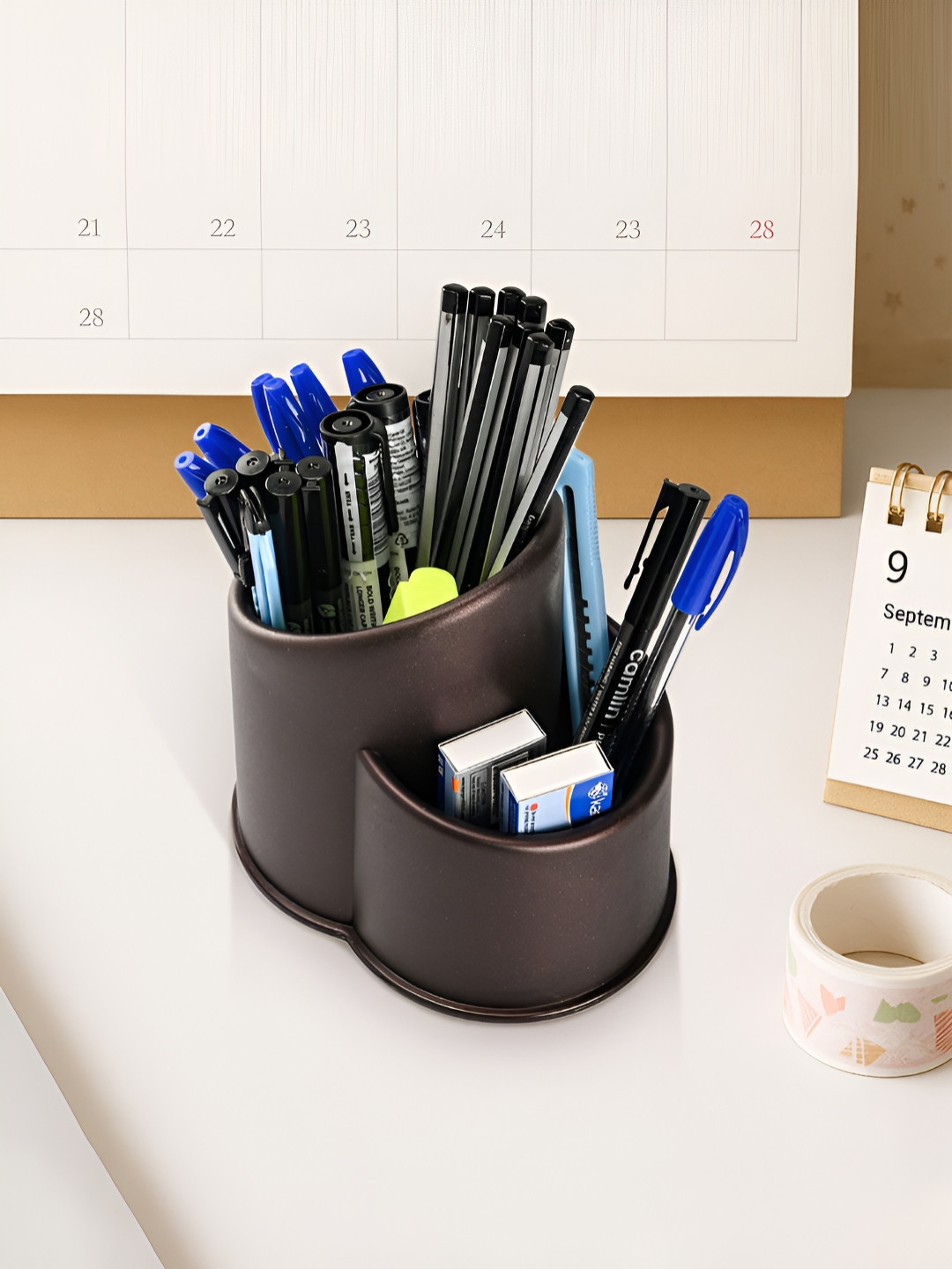 HOMESTIC Black Multipurpose Desk Organizer Box