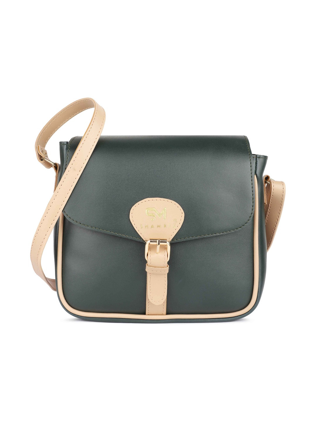 SHAMRIZ Women Cream & Green Color Sling Bag