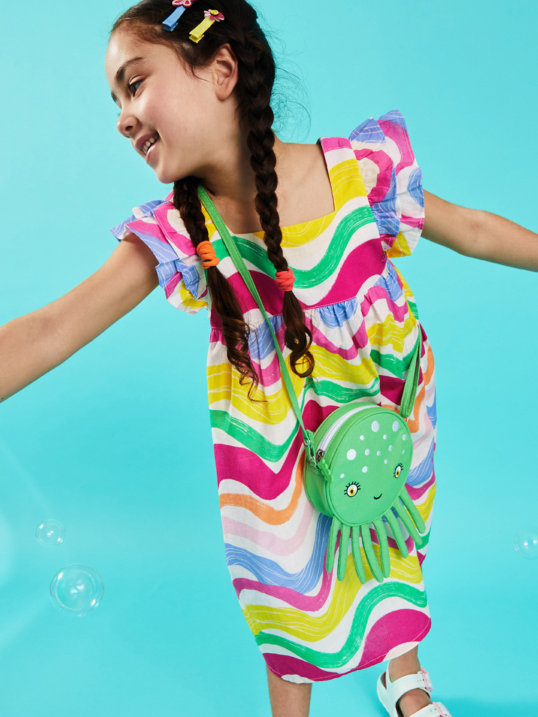 Accessorize Embellished Half Moon Octopus Sling Bag With Applique