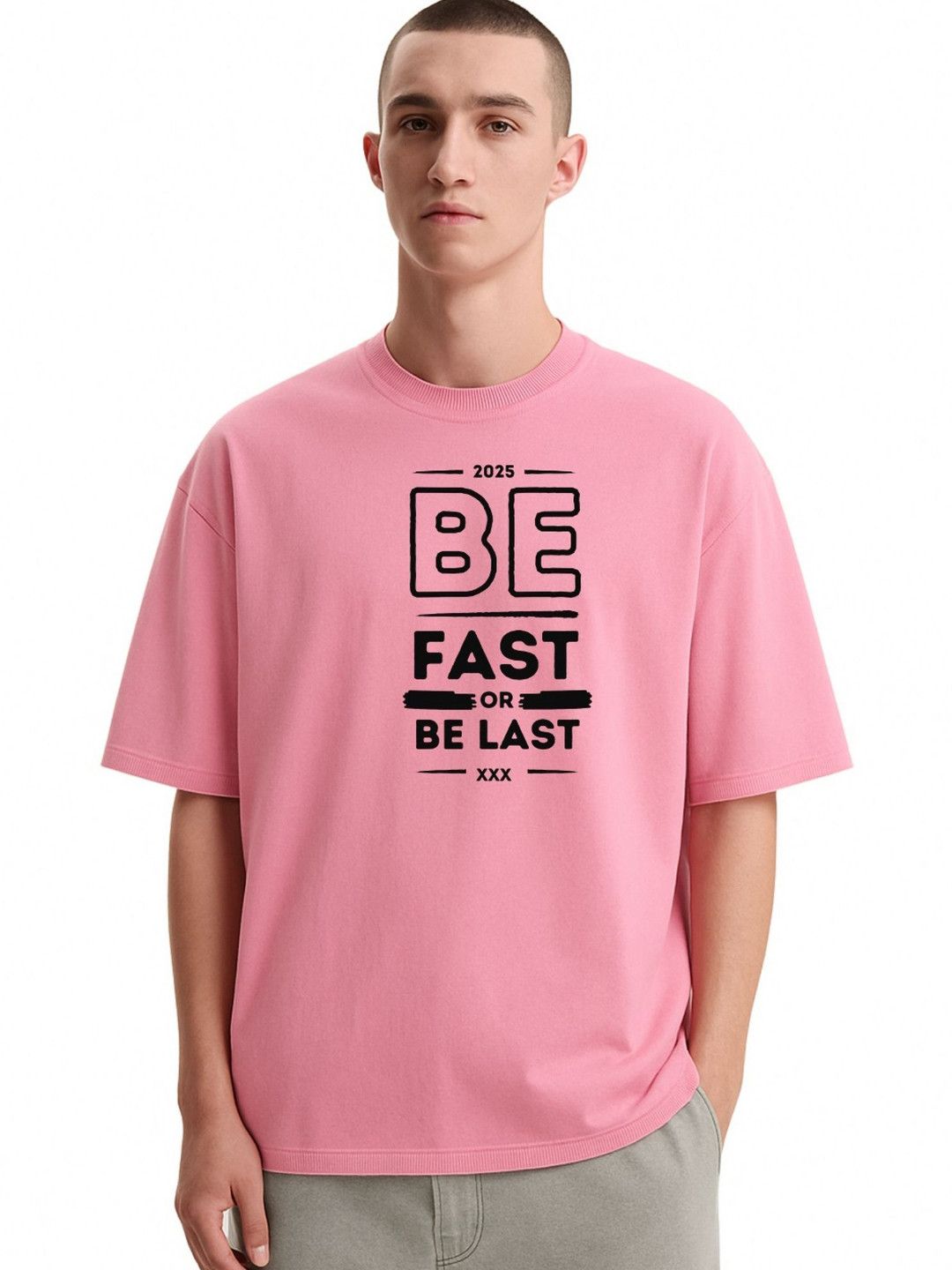 Fashnobic Men Dri-FIT Trendy Best Deal Mode Printed Round Neck Cotton Oversized T-shirt