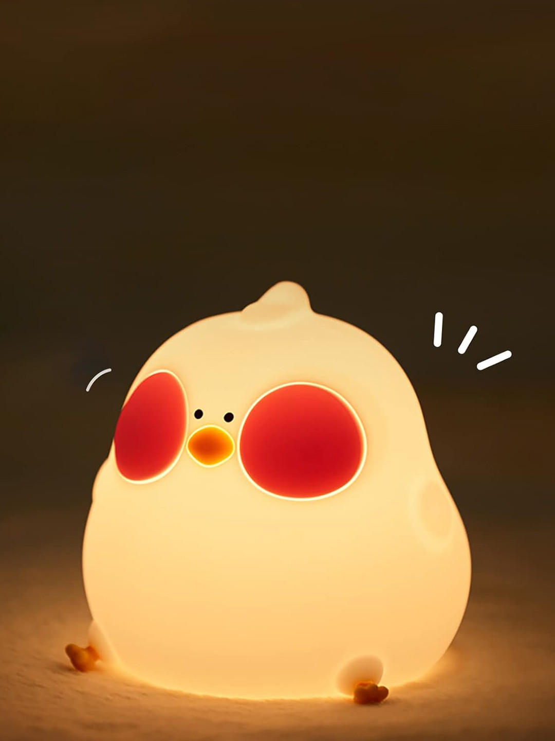 EarthCraft White Silicone  Abstract Shaped Table Lamp with Adjustable Cord and Bulb