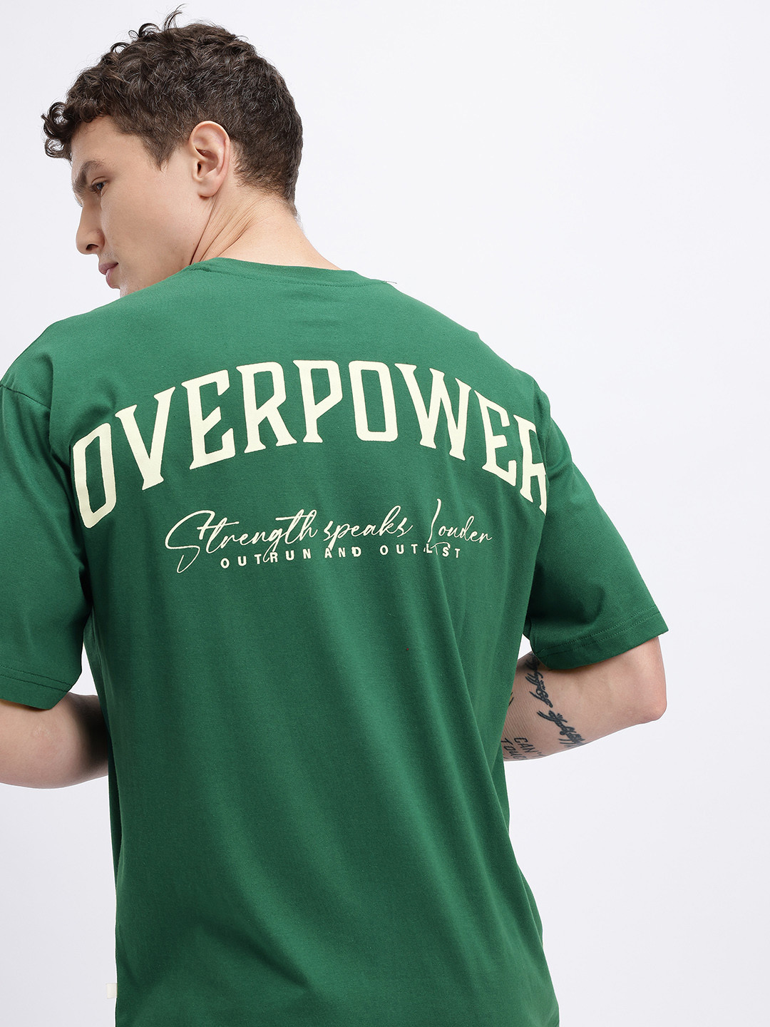 Green Graphic Back Print Relaxed Fit T-shirt