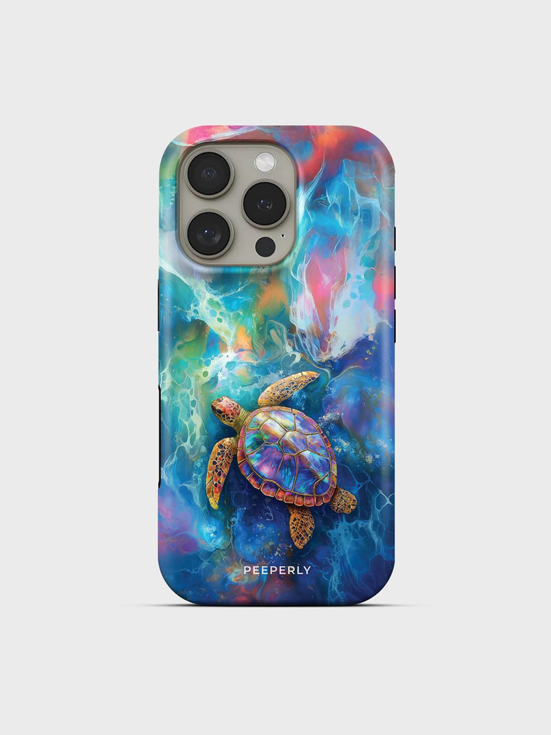 PEEPERLY Unisex iPhone 13 Pro Max Quirky Impact Resistant Turtle Back Case
