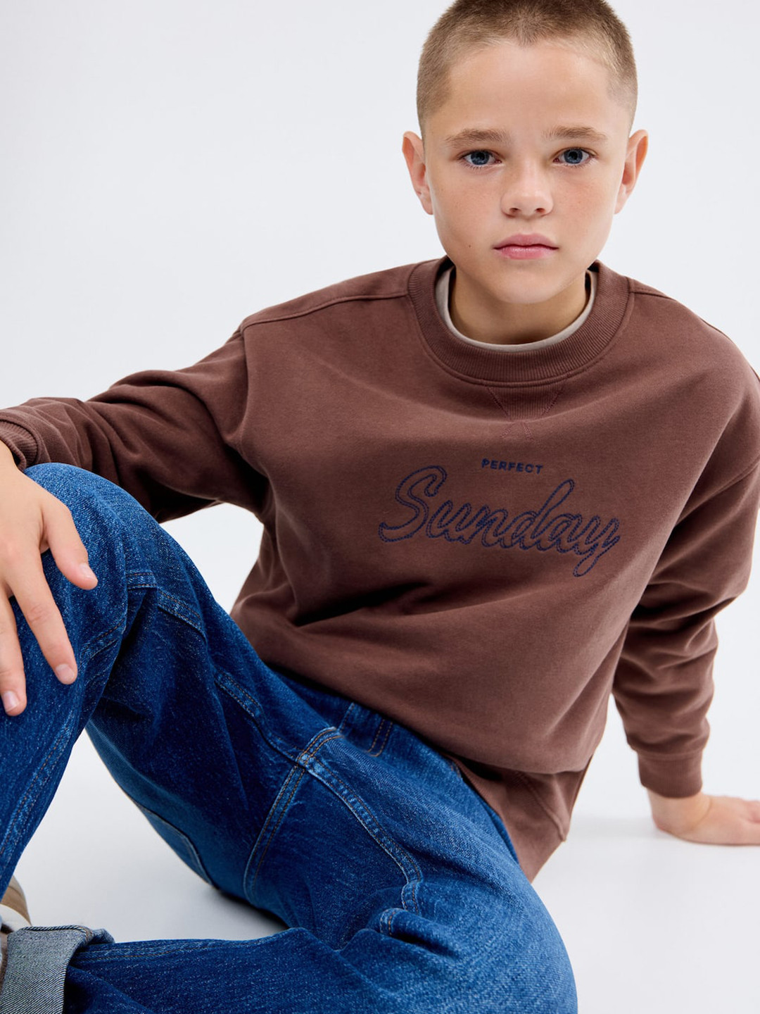 Mango Kids Boys Embroidered Pure Cotton Sweatshirt