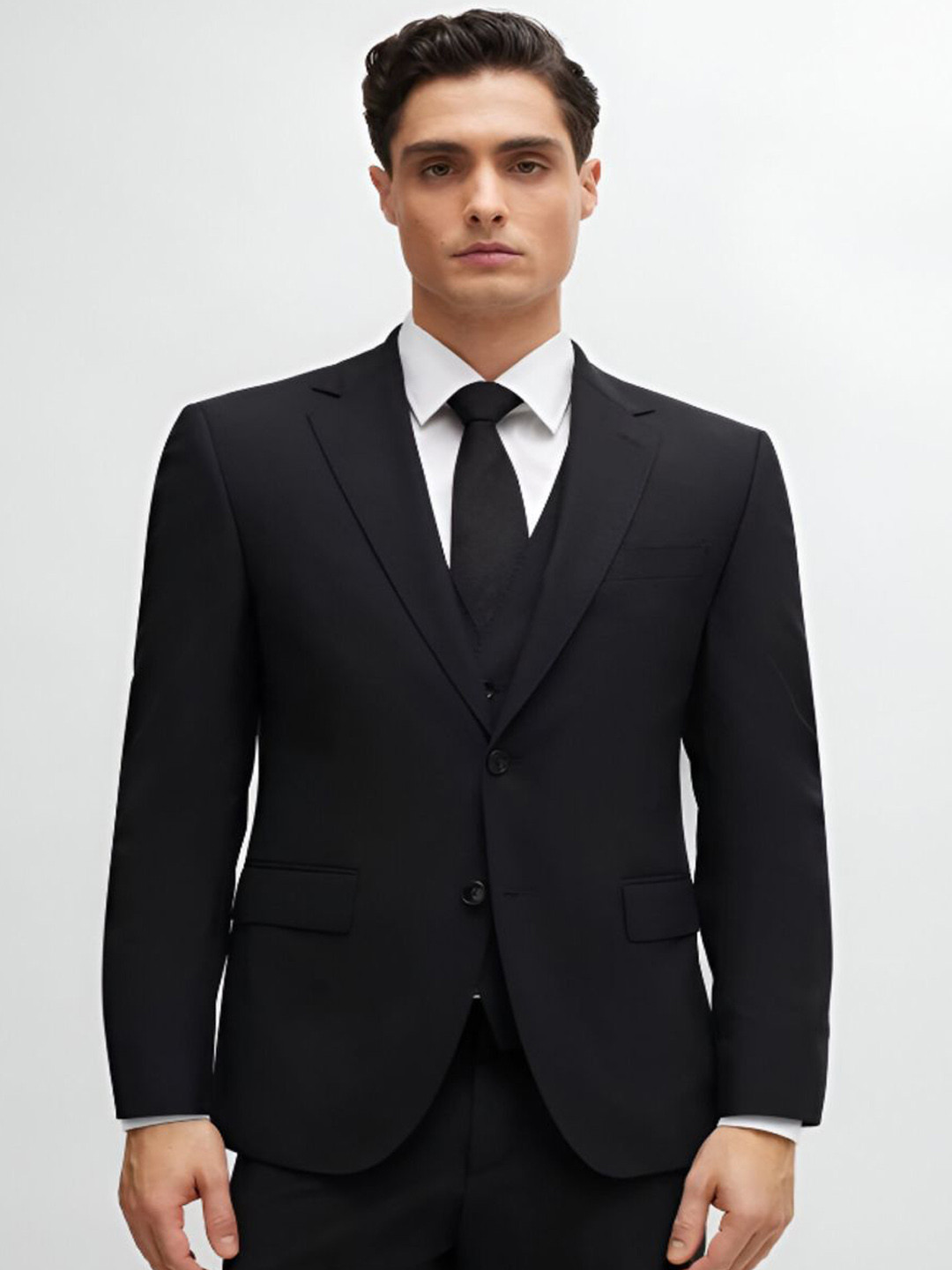 Taimur Ethnic Notched Lapel Single Breasted Cotton Blazer