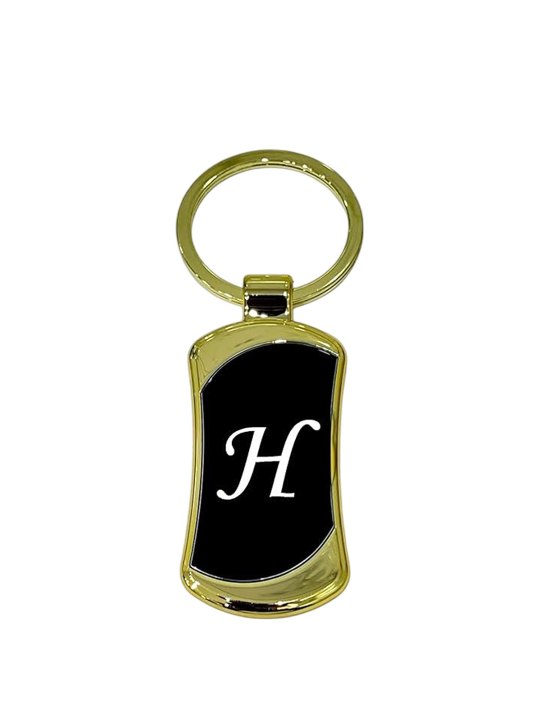 AUGEN Stainless Steel Alphabet Letter H Printed Key Chain