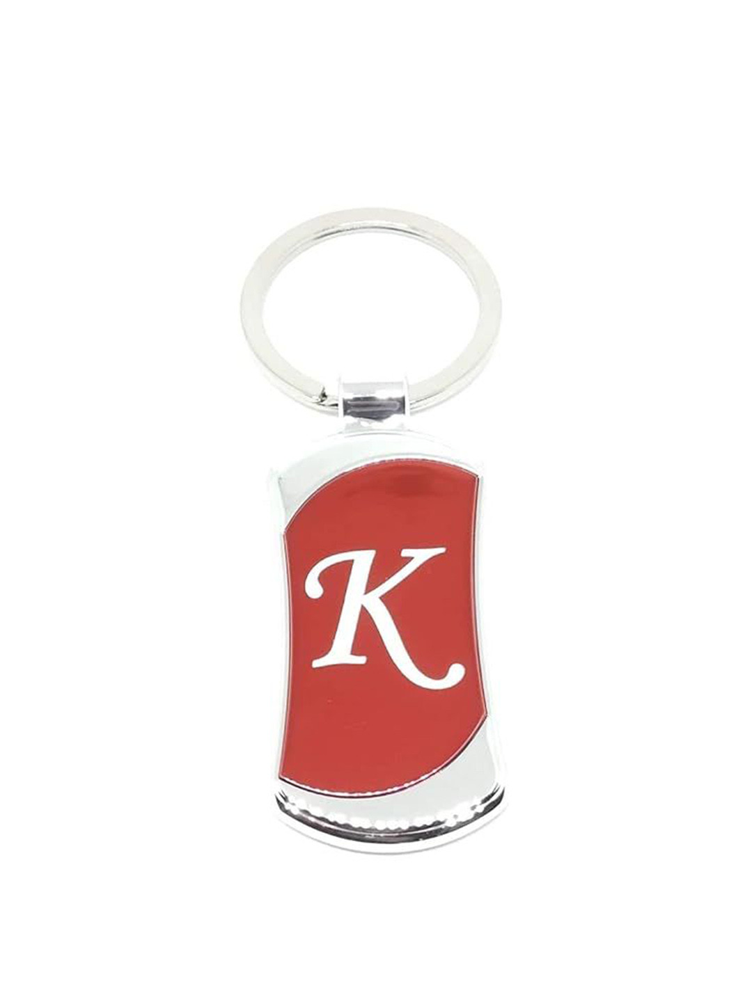 AUGEN Stainless Steel Alphabet Letter K Printed Key Chain