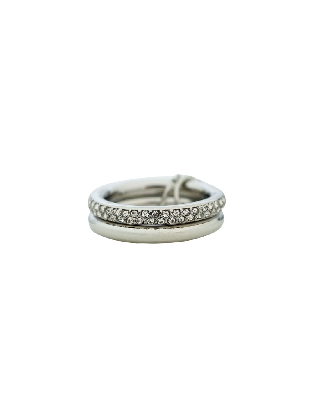 INTERSTELLAR Platinum-Plated Stainless Steel Cubic Zirconia Finger Ring Finger Ring