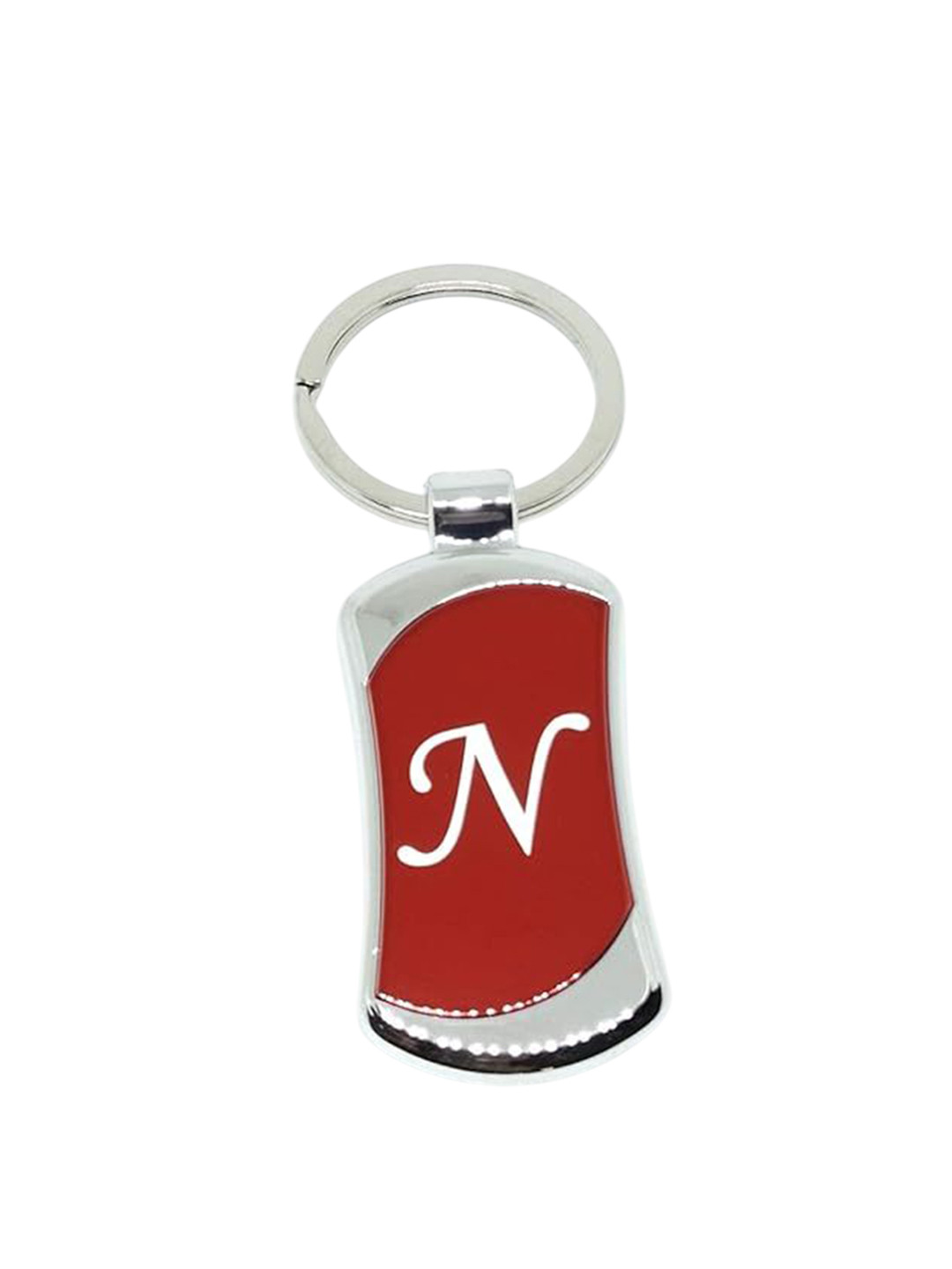 AUGEN Stainless Steel Alphabet Letter N Printed Key Chain