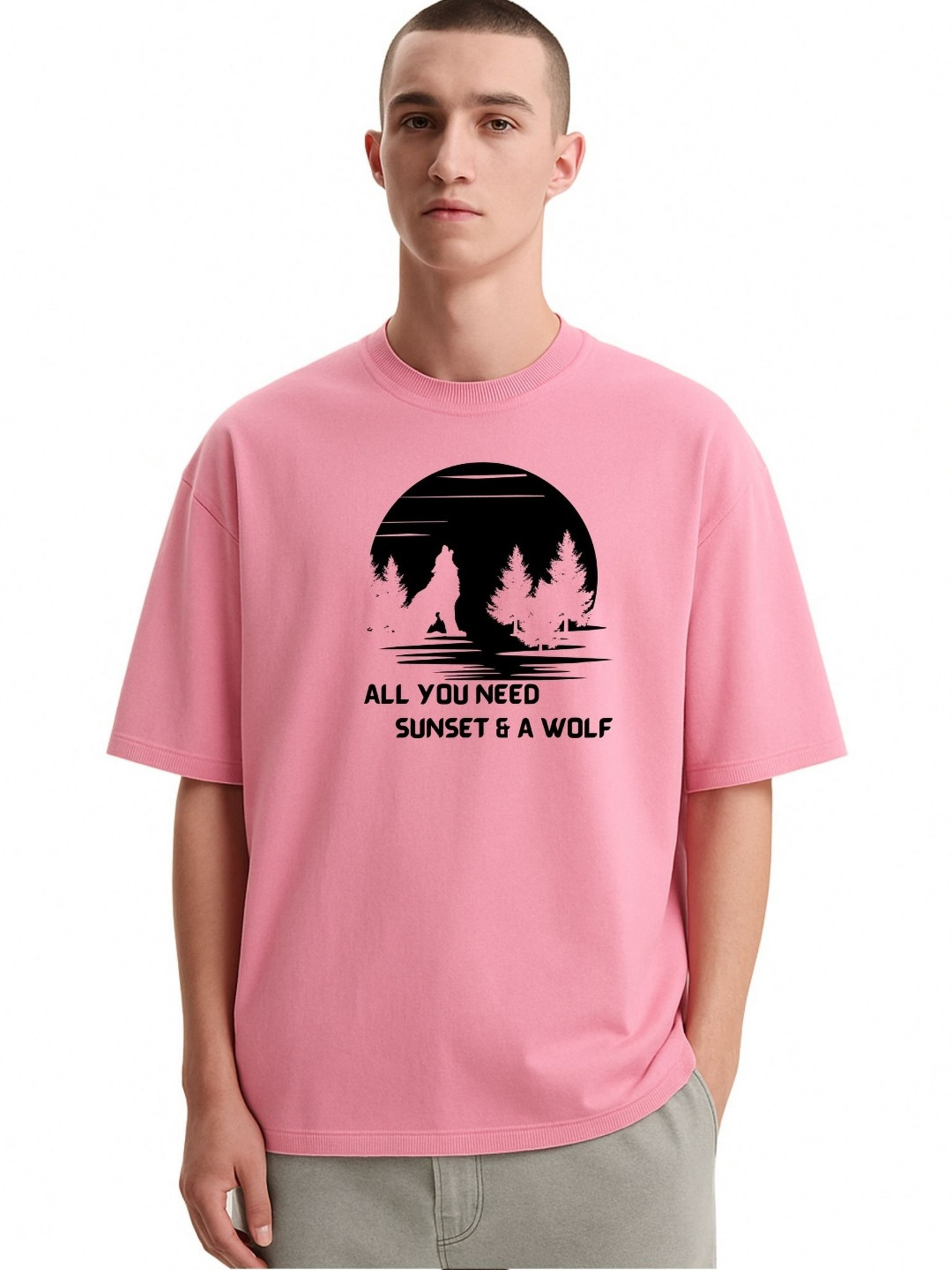 Fashnobic Men Dri-FIT Trendy All You Need Printed Round Neck Cotton Oversized T-shirt