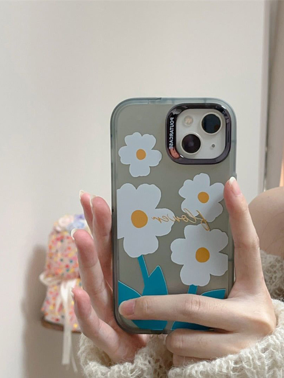 PEEPERLY Floral Fiesta Glow Printed Impact Resistant iPhone 13 Pro Max Crystal Back Case