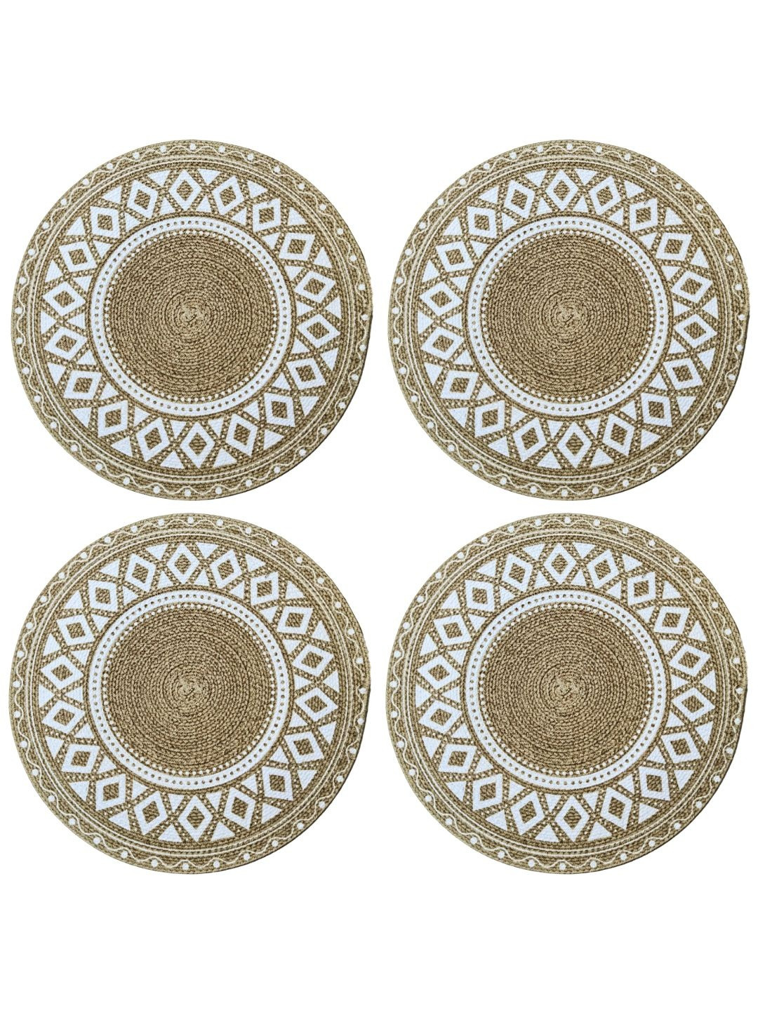 ROUGH ROAD STORE Set of 4 Jute Round Table Placemat