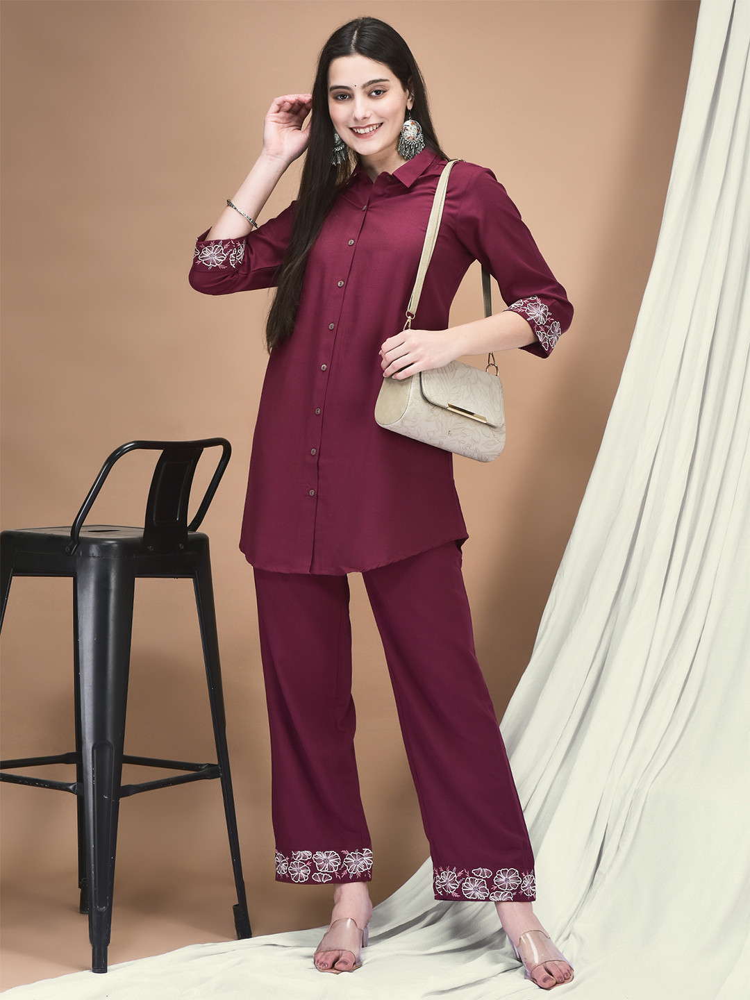 Shree Embroidered Tunic & Trousers Co-Ord Set