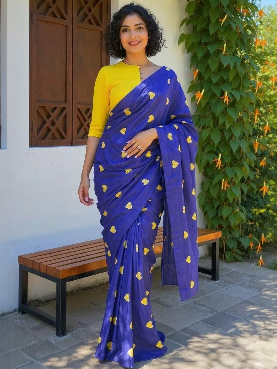 MAAYINA Abstract Printed Pure Cotton Khadi Saree