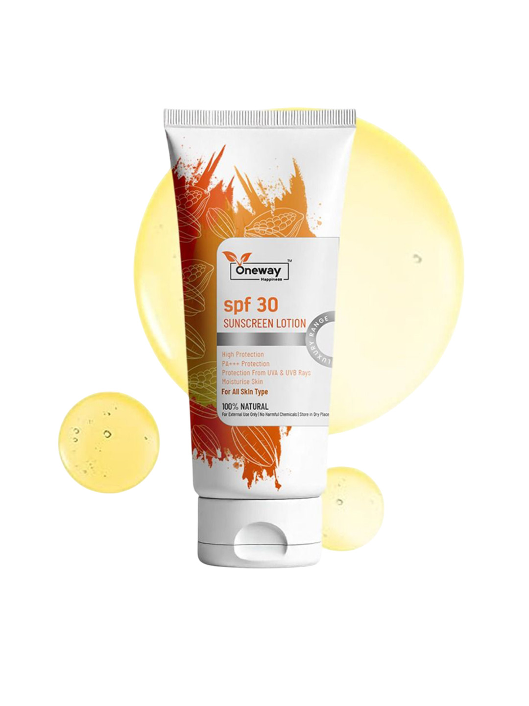 Oneway Happiness SPF 30 Sunscreen Lotion with Vitamin C & E - 100 ml