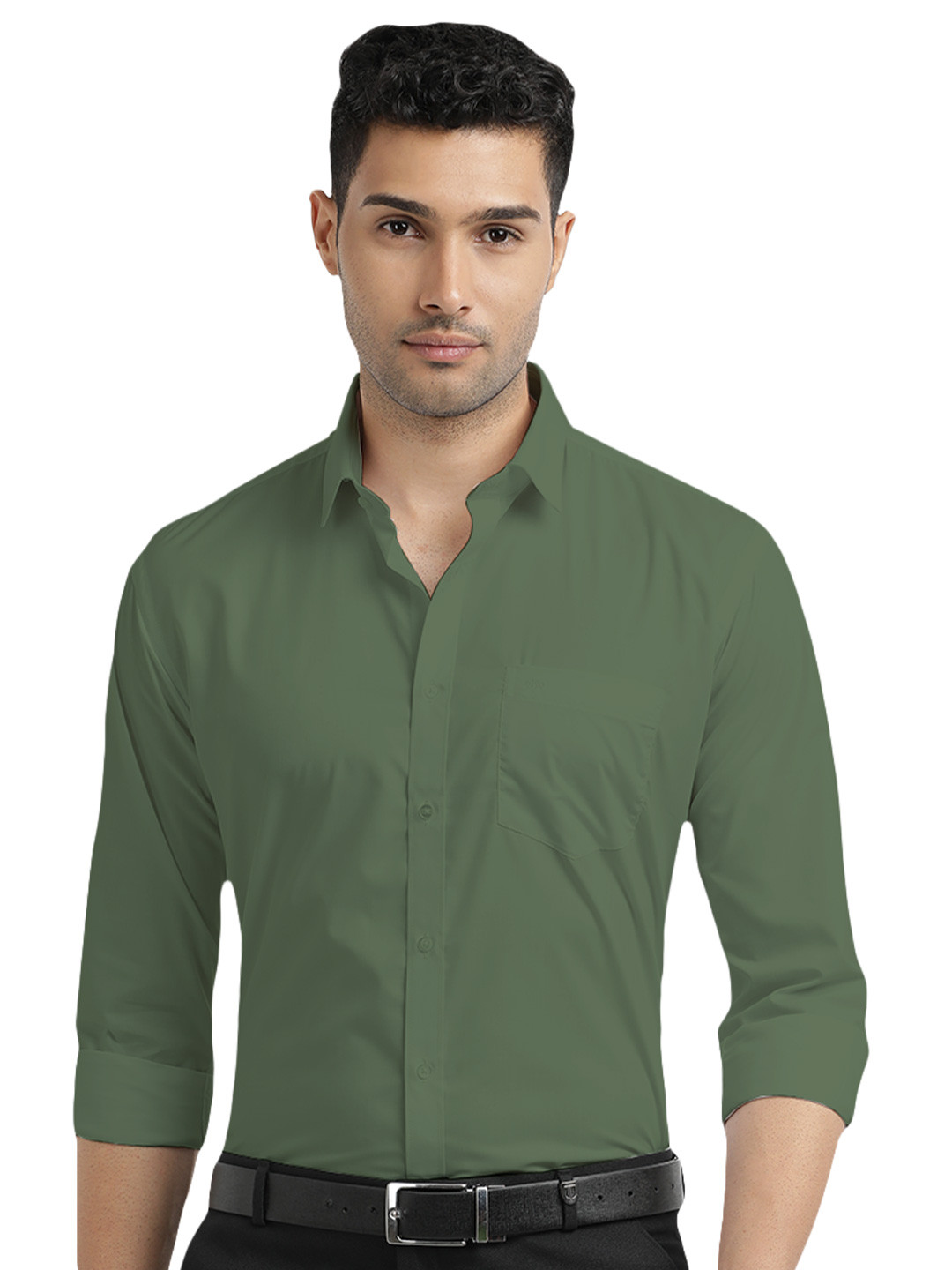OTTO Men India Slim Fit Solid Spread Collar Formal Shirt