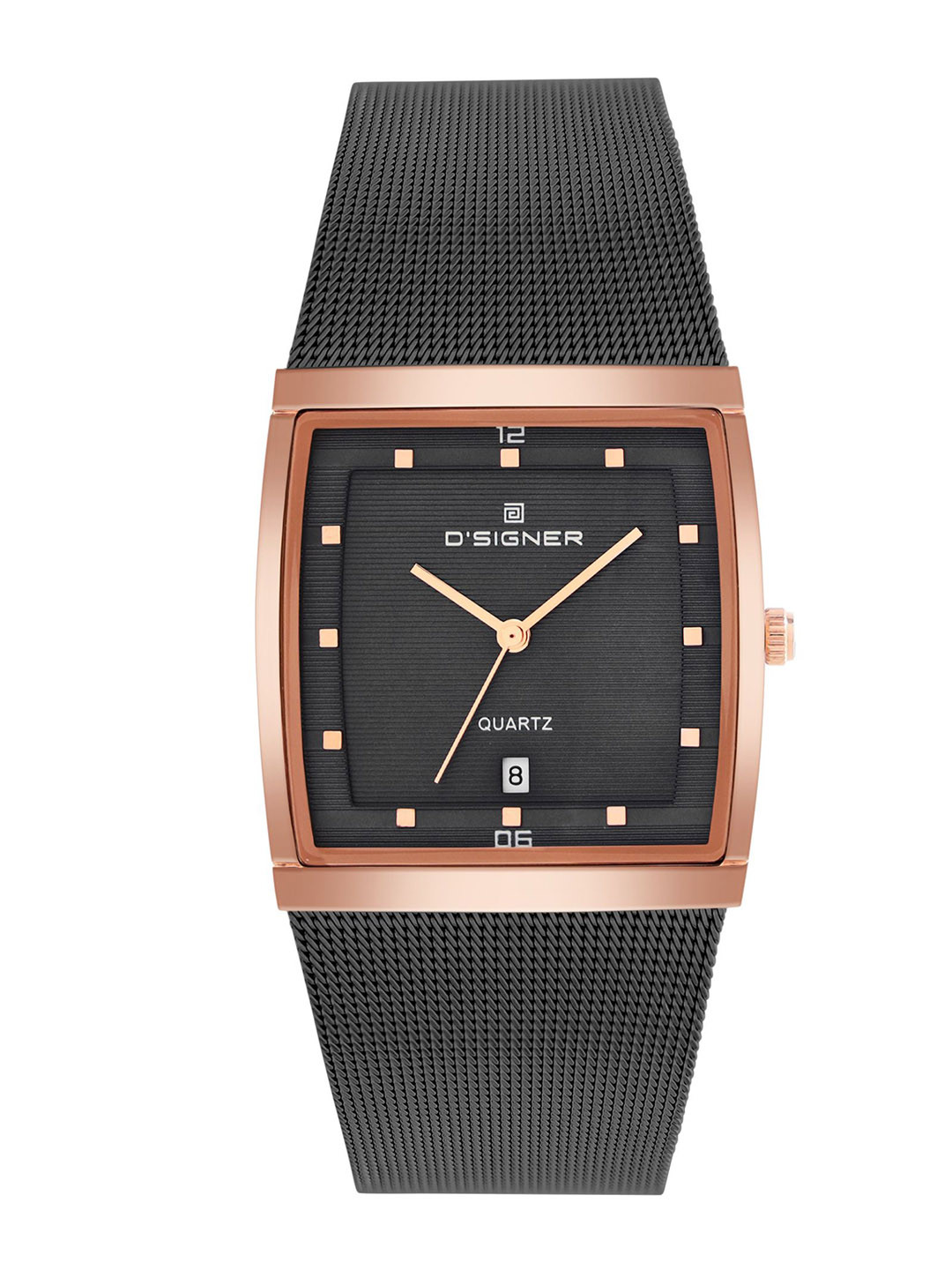 D'SIGNER Men Textured Dial & Stainless Steel Textured Straps Analogue Watch 856RGBTM.3G