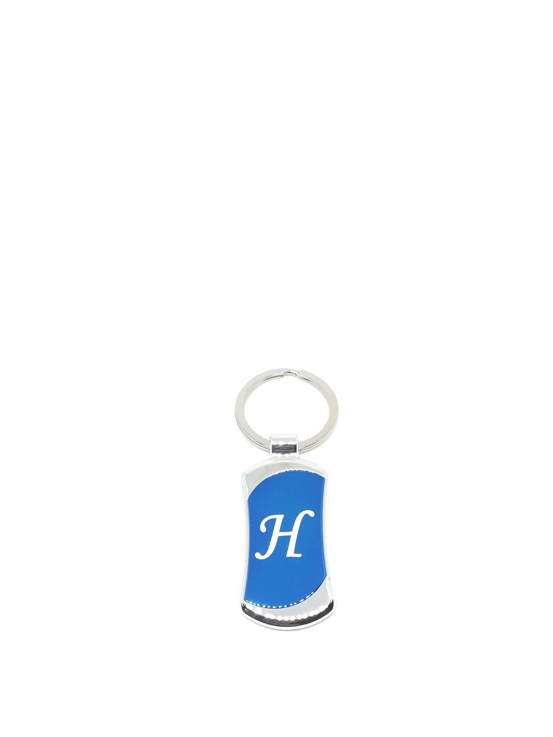 AUGEN Stainless Steel Alphabet Letter H Printed Key Chain