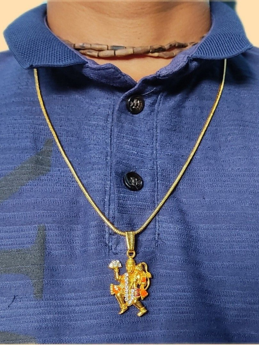 Basukiya Unisex Brass Lord Hanuman Chain