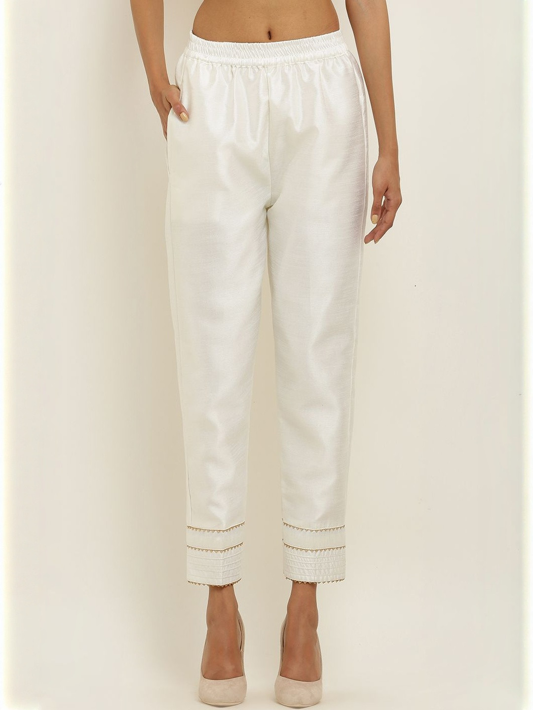 Moda Rapido Women Shiny Silk Gota Dori Pant