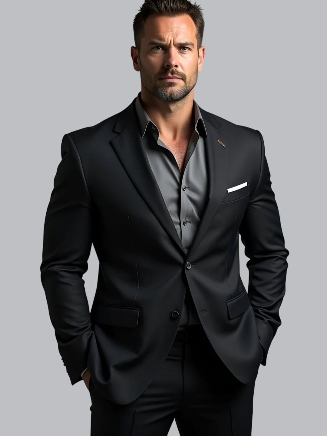 Rajatextile Notched Lapel Single-Breasted Cotton Formal Blazers