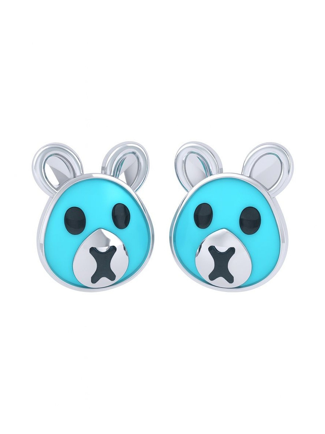 925 SILLER 925 Sterling Silver Rhodium-Plated Mouse Shaped Studs