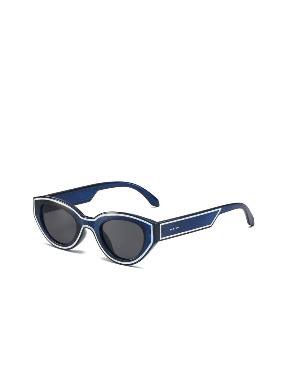 First Lens Unisex Black Lens & Blue Cateye Sunglasses C10345