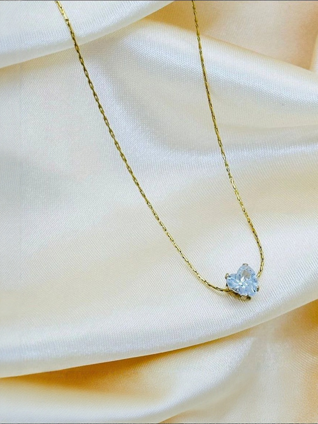 MILLER Stainless Steel Gold Plated Artificial Stones Minimal Chain