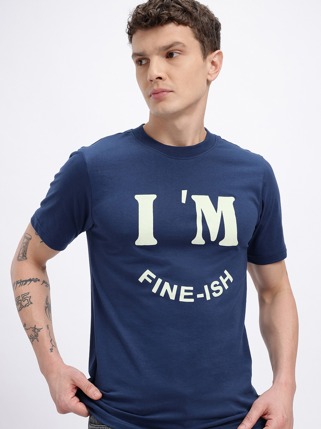 I'm Fine-ish Typography Boxy T-shirt